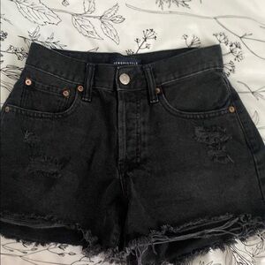 Aeropostale Black Jean Shorts Distressed Cut-Off Style